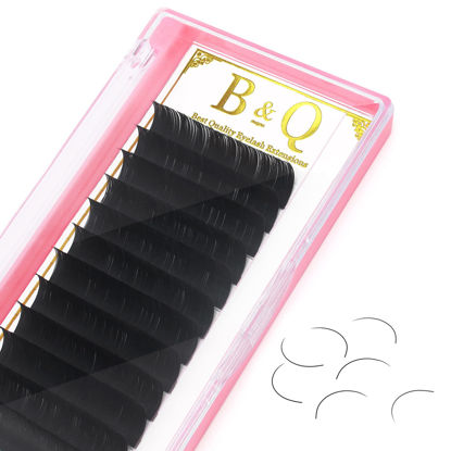 Picture of Classic Lash Extensions D-0.18-16 B&Q Classic Eyelash Extensions .18 Eyelash Extensions D Curl Single Lash Extensions (D-0.18, 16 mm)