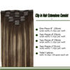 Picture of GOO GOO Clip-in Hair Extensions for Women, Soft & Natural, Handmade Real Human Hair Extensions, Chocolate Brown to Honey Blonde, Long, Straight, 7pcs 120g 24inches