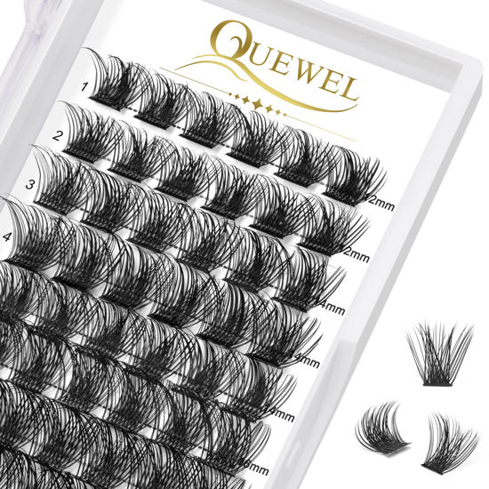 Picture of Lash Clusters 72 Pcs Wide Stem Individual Cluster Lashes C/D Curl 8-18mm DIY Eyelash Extension False Eyelashes Natural&Mega Styles Soft for Personal Makeup Use at Home (Mega-C-MIX12-18)