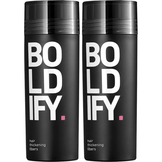 Picture of BOLDIFY Hair Fibers for Thinning Hair (Dark Brown) - Multipack with 2 bottles of 56g - 100% Undetectable Natural Fibers - Completely Conceals Hair Loss in 15 Seconds