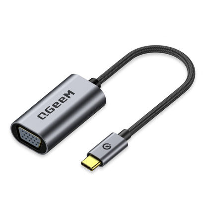 Picture of QGeeM USB C to VGA Adapter Cable, VGA to USB Type C Adapter [Compatible Thunderbolt 3] Compatible with MacBook Pro 2019/2018/2017 MacBook Air/iPad Pro 2019/2018,Dell XPS,Surface Book,S10,VGA to USB C