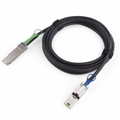 Picture of QSFP (SFF-8436) to MiniSAS HD SFF-8088 DDR Hybrid SAS Cable, External Mini SAS Copper Passive Cable for NetApp, 100-Ohm, 30AWG, 2-Meter(6.5ft)