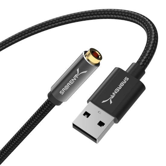 Picture of SABRENT USB Type A to 3.5mm Dual Function Audio Jack Active Adapter 20" Cable (CB-UA35)