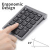 Picture of LIANGSTAR Number Pad, Wireless Numeric Keypad 22 Keys Portable Keyboard Extensions with 2.4GHz USB Receiver for 10 Key Financial Accounting Data Entry, Surface Pro, Laptop, Desktop, PC, Notebook