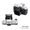 Picture of JJC LH-XF27 Metal Lens Hood Shade for Fuji Fujifilm Fujinon XF 27mm f/2.8 R WR Lens on X-E4 XE4 Camera, XF27mm f/2.8 Square Lens Hood, Replaces Fuji Fujifilm LH-XF27, with Protective Hood Cap Black