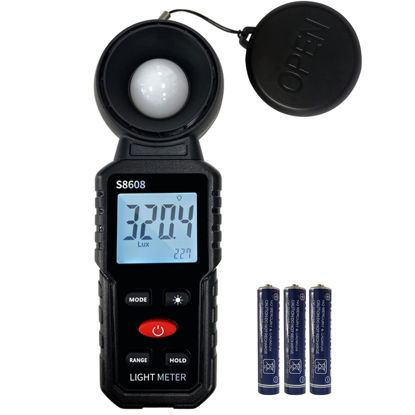 Picture of Digital Illuminance Light Meter Tester 200,000Lux Meter (18,500FC) Luxmeter Lighting Intensity Brightness Measurement Tool for Indoor Outdoor Grow Plants Film Photography lumens LED Photometer