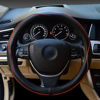 Picture of Car Steering Wheel Cover, Anti-Slip, Safety, Soft, Breathable, Heavy Duty, Thick, Full Surround, Sports Style (Black with Light Orange Line)