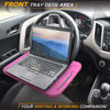 Picture of EcoNour 2 in 1 Car Steering Wheel Desk (Pink) | Steering Wheel Tray for Laptop and Food | Car Table Tray for Eating with Drinks Holder | Pink Car Accessories