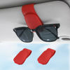 Picture of Sunglass Holder for Car Visor Sunglasses Clip Magnetic Leather Glasses Eyeglass Holder Interior Car Accessories for Woman Man - 2 Packs Red