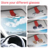 Picture of Sunglass Holder for Car Visor Sunglasses Clip Magnetic Leather Glasses Eyeglass Holder Interior Car Accessories for Woman Man - 2 Packs Red