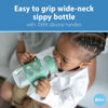 Picture of Dr. Brown’s® Milestones™ Wide-Neck Sippy Bottle with 100% Silicone Handles, Easy-Grip Bottle with Soft Sippy Spout, 9oz/270mL, BPA Free, Green & Gray, 2 Pack, 6m+