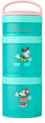 Picture of Whiskware Disney Stackable Snack Containers for Kids and Toddlers, 3 Stackable Snack Cups for School and Travel, Mickey and Minnie