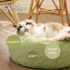 Picture of Bedsure Calming Cat Bed for Indoor Cats - Small Washable Round Cat Bed, Anti Anxiety Fluffy Plush Faux Fur Pet Bed, Fits up to 15 lbs Pets, Green, 20 inches