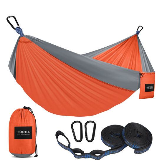 Picture of Kootek Camping Hammock Single Portable Hammocks Camping Accessories for Outdoor, Indoor, Backpacking, Travel, Beach, Backyard, Patio, Hiking