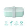 Picture of Bentgo Classic - All-in-One Lunch Box - Modern Bento-Style Design Includes 2 Stackable Containers, Built-in Plastic Utensil Set, and Nylon Sealing Strap (Coastal Aqua)