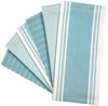 Picture of Premium Kitchen Towels (20”x 28”, 6 Pack) | Large Kitchen Hand Towels | Kitchen Towels Cotton | Flat & Terry Towel | Highly Absorbent Tea Towels Set with Hanging Loop | Wide Stripe Aqua