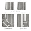 Picture of Striped Bed Sheets - Pin Striped Sheets - Grey and White Sheets - Grey and White Striped Sheets - Full Striped Sheets - Hotel Luxury Bed Sheets - Deep Pockets - Breathable & Cooling Sheets