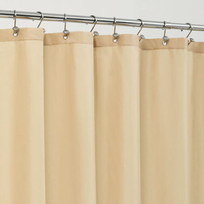 Picture of ALYVIA SPRING Long Fabric Shower Curtain Liner Waterproof - 72" W x 78" L, Soft & Lightweight Long Shower Curtain with 3 Magnets, Machine Washable - 72x78, Khaki