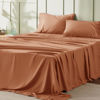 Picture of Bedsure Full Size Sheet Sets - Soft 1800 Sheets for Full Size Bed, 4 Pieces Hotel Luxury Burnt Orange Sheets Full, Easy Care Polyester Microfiber Cooling Bed Sheet Set