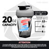 Picture of Helimix 2.0 Vortex Blender Shaker Bottle 28oz | No Blending Ball or Whisk | USA Made | Portable Pre Workout Whey Protein Drink Shaker Cup | Mixes Cocktails Smoothies Shakes | Dishwasher Safe (20 oz, Gray)