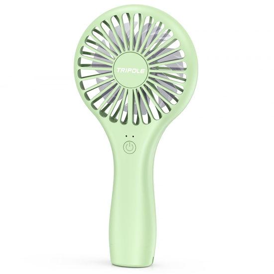 Picture of TriPole Mini Handheld Fan Personal Portable Fan, Battery Operated Rechargeable Fan Speed Adjustable Powerful Small Eyelash Fan for Stylish Kids Girls Women Indoor Outdoor Travelling, Green