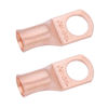 Picture of SELTERM 2pcs 1/0 AWG 1/2" Stud Copper Wire Lugs, Battery Lugs, Ring Terminals, Battery Cable Ends, 0 Gauge Ring Terminal Connectors, UL Heavy Duty Bare Copper Eyelets Battery Terminal Connectors