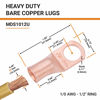 Picture of SELTERM 2pcs 1/0 AWG 1/2" Stud Copper Wire Lugs, Battery Lugs, Ring Terminals, Battery Cable Ends, 0 Gauge Ring Terminal Connectors, UL Heavy Duty Bare Copper Eyelets Battery Terminal Connectors