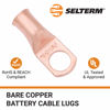 Picture of SELTERM 2pcs 1/0 AWG 1/2" Stud Copper Wire Lugs, Battery Lugs, Ring Terminals, Battery Cable Ends, 0 Gauge Ring Terminal Connectors, UL Heavy Duty Bare Copper Eyelets Battery Terminal Connectors