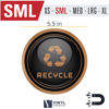 Picture of Recycle and Trash Logo Symbol - Elegant Golden Look for Trash Cans, Containers, and Walls - Laminated Vinyl Decal (Small - 5.5in x 5.5in, Copper - Magnetic)