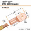 Picture of SELTERM 5pcs 4/0 AWG 1/4" Stud Copper Wire Lugs, Battery Lugs, Ring Terminals, Battery Cable Ends, 0000 Gauge Ring Terminal Connectors, UL Heavy Duty Bare Copper Eyelets Battery Terminal Connectors