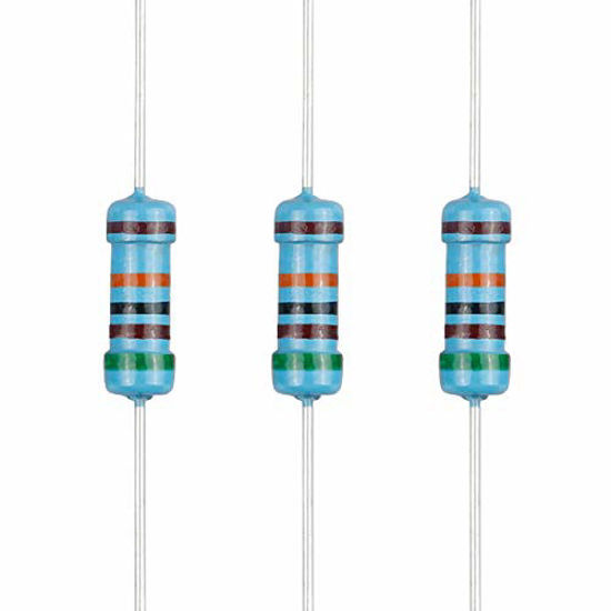 Picture of EDGELEC 100pcs 510K ohm Resistor 1/2w (0.5Watt) ±1% Tolerance Metal Film Fixed Resistor, Multiple Values of Resistance Optional