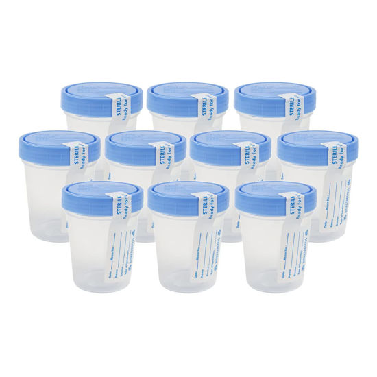 Picture of Dealmed Specimen Containers-Single Use Urine Specimen Cups, Screw on Leak Resistant Lid, Included ID Label, 4 oz, 10 Count