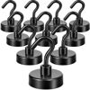 Picture of Neosmuk Black Magnetic Hooks, Heavy Duty Earth Magnets with Hook for Refrigerator, Extra Strong Cruise Hook for Hanging, Magnetic Hanger for Cabins, Grill (Black, Pack of 10)