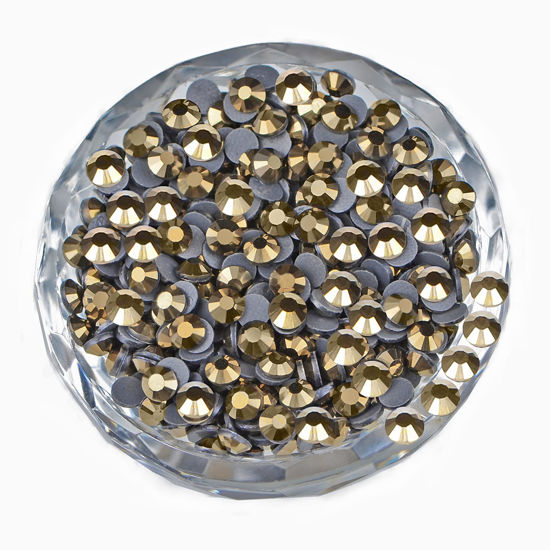 Picture of LPBeads 2000 Pieces SS20 Metallic Gold Hotfix Rhinestones Flatback Round Crystal Glass Rhinestones Gems for Crafts Nail Face Art Clothes Shoes Bags DIY