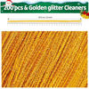 Picture of Iooleem 200psc Golden Glitter Pipe Cleaners, Glitter Chenille Stems, Pipe Cleaners for Crafts, Pipe Cleaner Crafts, Art and Craft Supplies, Christmas Pipe Cleaners.