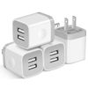 Picture of X-EDITION Wall Charger,4-Pack 2.1A Dual Port USB Power Adapter Plug Charging Block Cube for Phone 8/7/6 Plus/X, Pad, Samsung Galaxy S5 S6 S7 Edge,LG, Android (White)