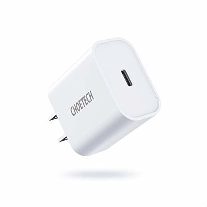 Picture of USB C Charger, CHOETECH 20W iPhone Fast Charger Block, Durable Power Delivery 3.0 USB C Wall Charger Plug for iPhone 12/12 Mini/12 Pro/12 Pro Max/11 Pro Max/SE, AirPods Pro, iPad Pro, Galaxy-White