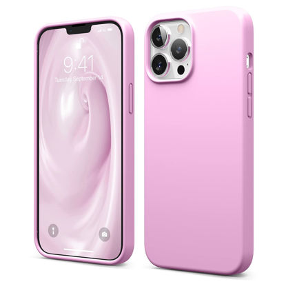 Picture of elago Compatible with iPhone 13 Pro Max Case, Liquid Silicone Case, Full Body Screen Camera Protective Cover, Shockproof, Slim Phone Case, Anti-Scratch Soft Microfiber Lining, 6.7 inch (Hot Pink)