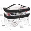 Picture of MKPCW Makeup Bags Double layer Travel Cosmetic Cases Make up Organizer Toiletry Bags (White marble)