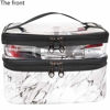 Picture of MKPCW Makeup Bags Double layer Travel Cosmetic Cases Make up Organizer Toiletry Bags (White marble)