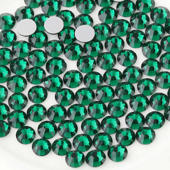 Picture of beadsland Flat Back Crystal Rhinestones Round Gems, Emerald (3.8-4.0mm) SS16/1440pcs