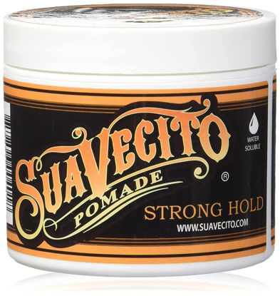 Picture of Suavecito Pomade Firme (Strong) Hold 5 oz, 1 Pack - Strong Hold Hair Pomade For Men - Medium Shine Water Based Flake Free Hair Gel - Easy To Wash Out - All Day Hold For All Hair Styles