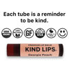 Picture of Kind Lips Lip Balm, Nourishing Soothing Lip Moisturizer for Dry Cracked Chapped Lips, Made in Usa With 100% Natural USDA Organic Ingredients, Georgia Peach Flavor, Pack of 2