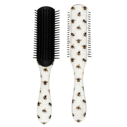 Picture of Denman Curly Hair Brush D3 (Bee) 7 Row Styling Brush for Detangling, Separating, Shaping and Defining Curls - For Women and Men