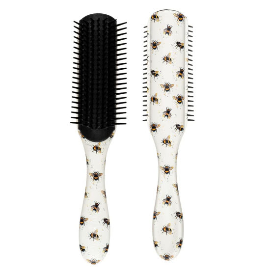 Picture of Denman Curly Hair Brush D3 (Bee) 7 Row Styling Brush for Detangling, Separating, Shaping and Defining Curls - For Women and Men