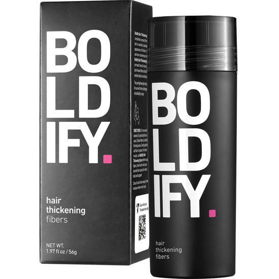 Picture of BOLDIFY Hair Fibers for Thinning Hair (WHITE) Undetectable - 56gr Bottle - Completely Conceals Hair Loss in 15 Sec - Hair Thickener for Fine Hair for Women & Men