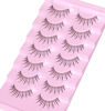 Picture of Manga Lashes Eyelashes Natural Wispy Individual Lashes Mink Clear Band Soft False Eyelash Extension Soft Hnadmade Reusable Lashes Pack