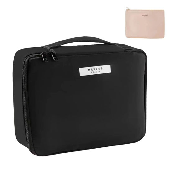 Picture of Queboom Toiletry bag for Travel Cosmetic, Makeup for women and girls (Black)