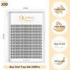 Picture of QUEWEL Cluster Lashes 240Pcs Individual Lashes 20D 0.07D Curl 16mm Knot-Free Lash Extensions Clusters Lashes Soft&Natural False Eyelashes Individual DIY Eyelash Extension at Home(20D 0.07D 16)