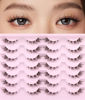 Picture of Lashes Natural Look False Eyelashes Wispy Cluster Lashes Manga Eyelash Extensions Strip Clear Band Lashes Cat Eye Korean Short Anime Fake Lashes Pack by Kiromiro